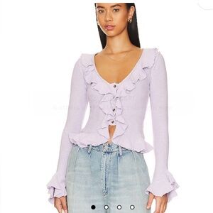 LPA ruffle sweater Lavender